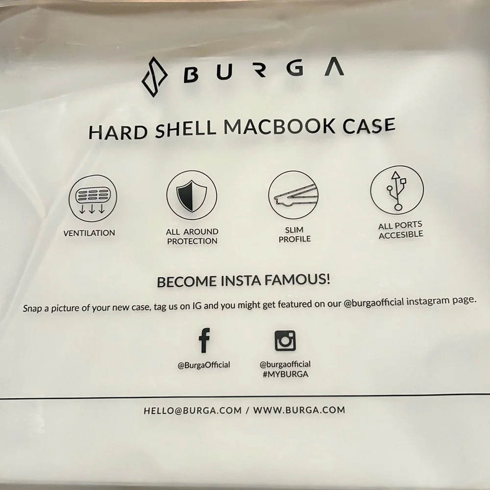 BURGA Hard Case Cover Compatible with MacBook Air 13 Inch Case