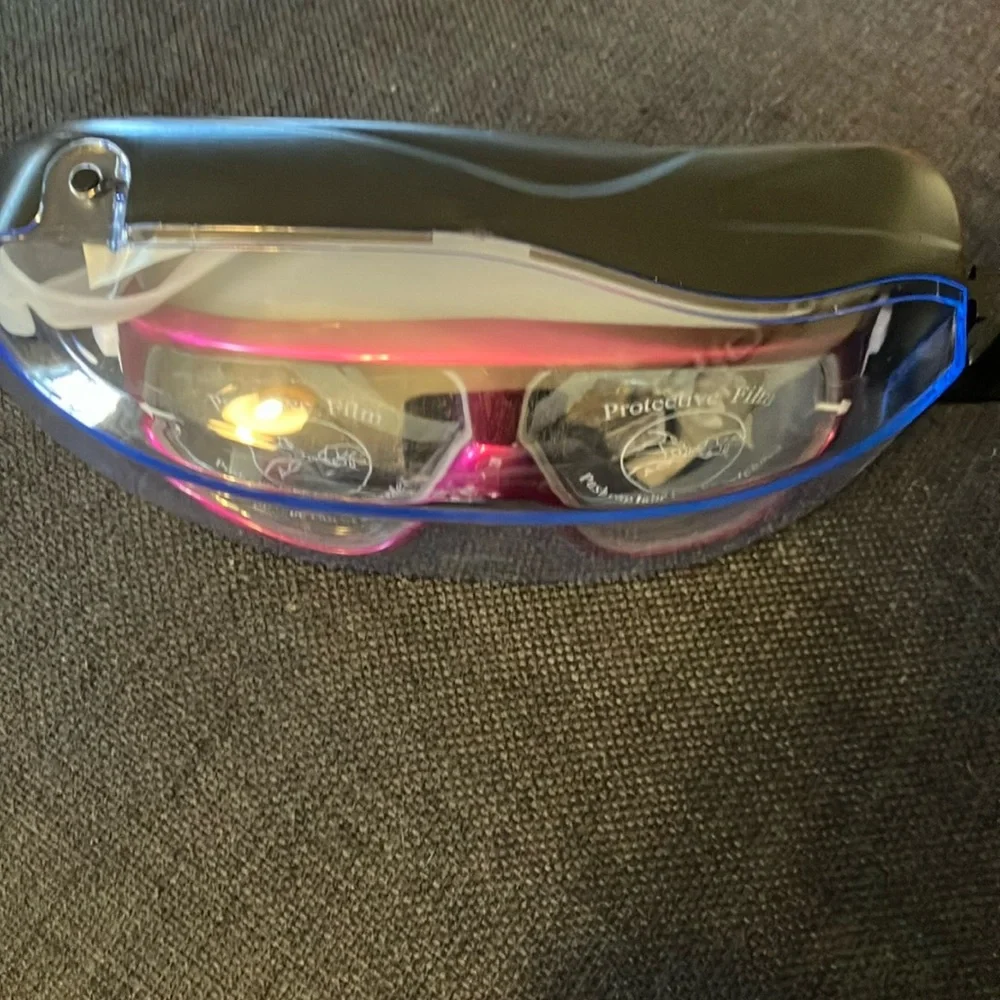 Premium Polarized Big Large Frame Swim Goggles Anti Fog/UV. Pink shiny frame