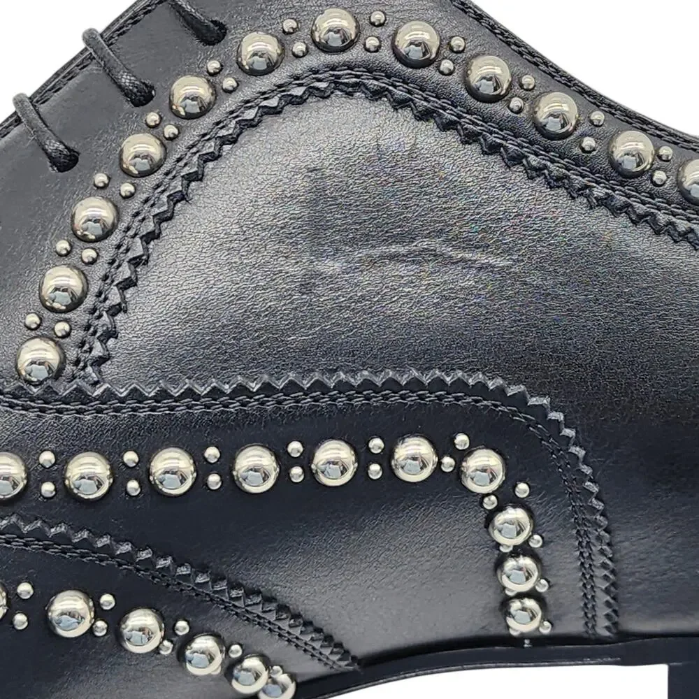 Christian Louboutin Charlie Clou Studded OxfordS - Leather - Black 42 9US $1395