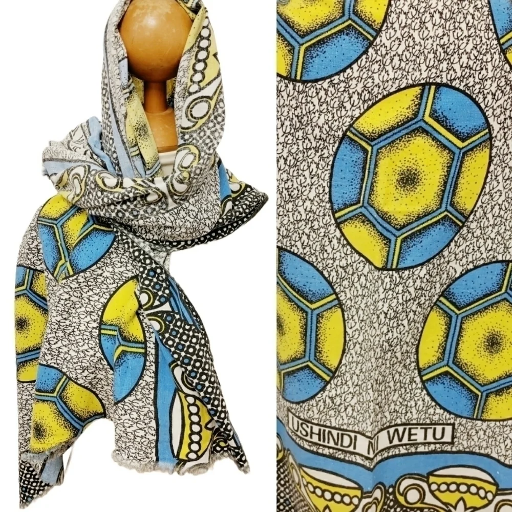 AFRICAN MASAI Kenya Katenge Cotton Soccer Fabric Wrap Scarf Towel