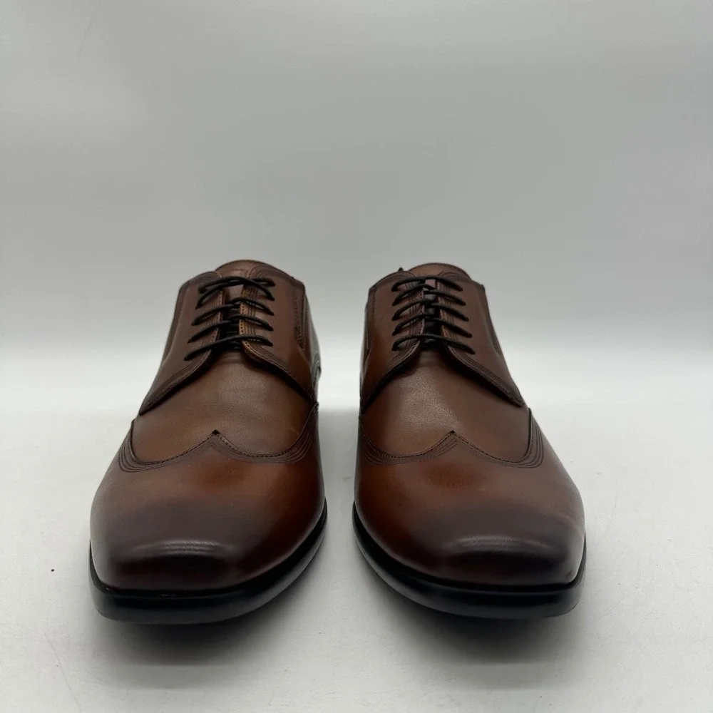 Florsheim 15181 Postino WT OX Mens Size 9.5 D Cognac Leather Wingtip Dress Shoes