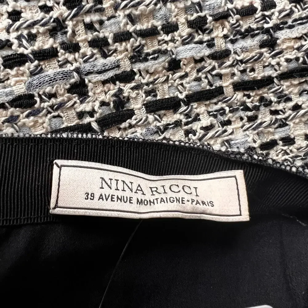Nina Ricci Tweed Pattern Knee Length Skirt, FR38/US6/S