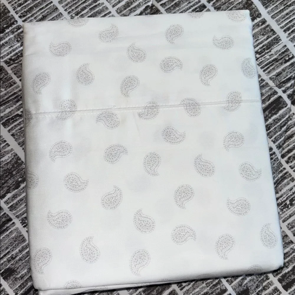 Sonoma White Paisley Twin Sheet Set