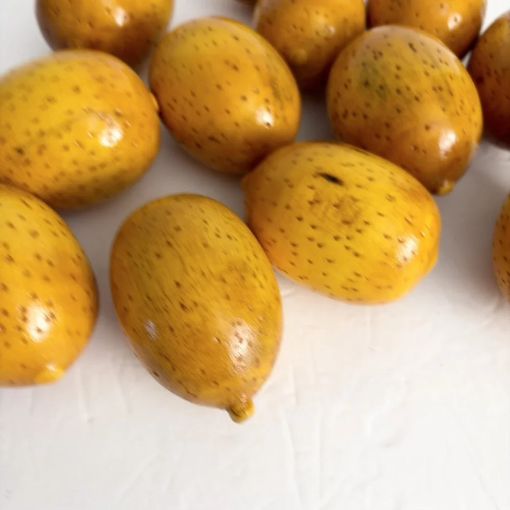 Lot Of 12 Wood Lemons Faux Fruit 2.5-3