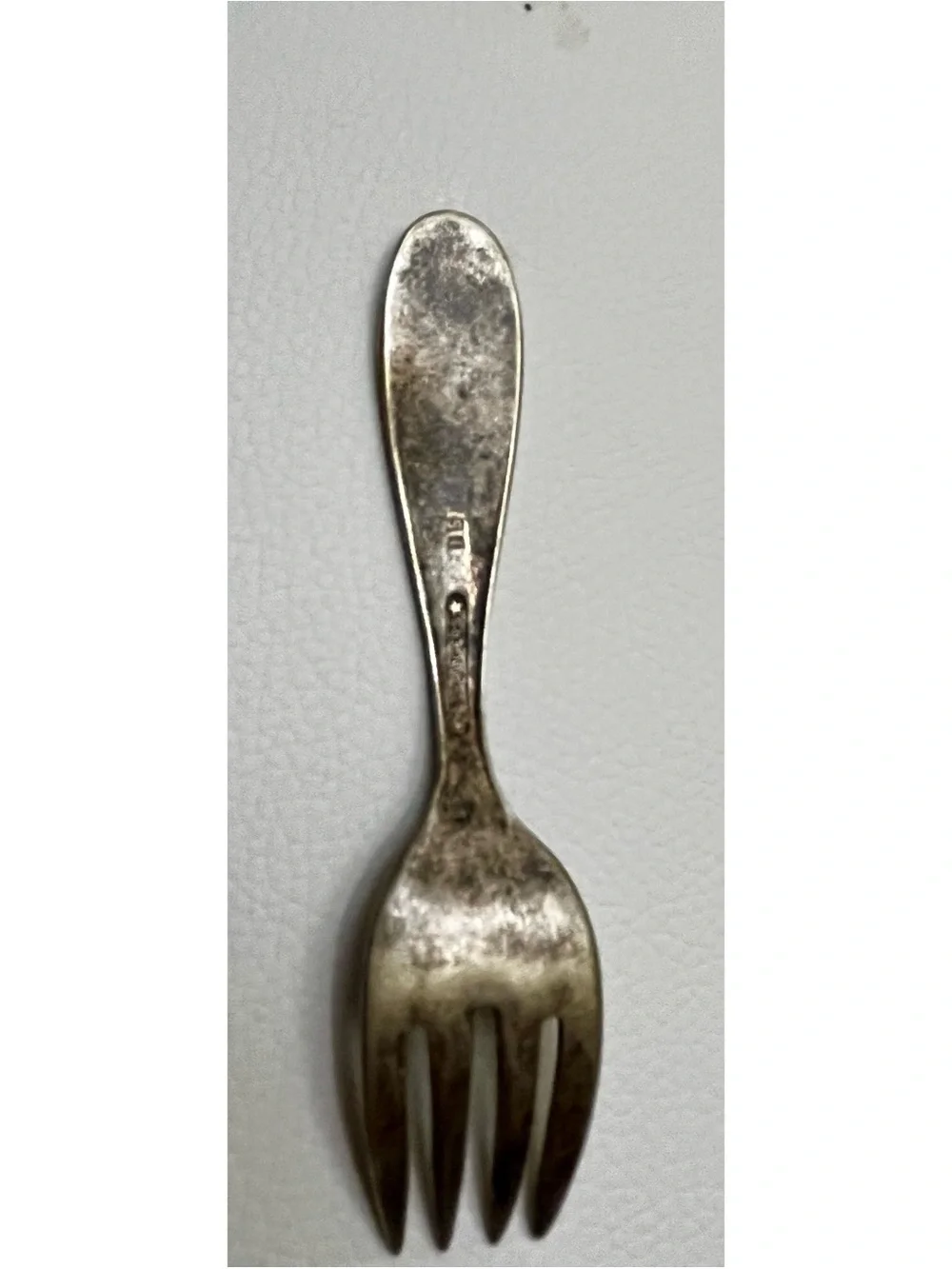 Vintage Wm Rogers & Son Silverplate Birth Record Baby Fork Stork Eagle Star Mark
