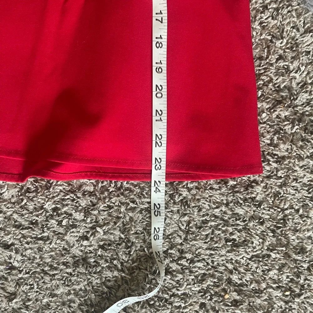 Nine West Bright Red A-Line Belted Skirt