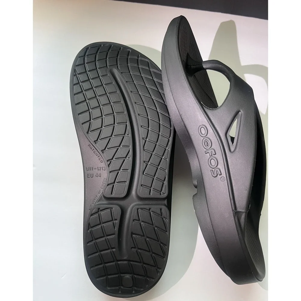 OOFOS Slide Impact Absorption Recovery Sandals, Size M11/W13 - Black EU44