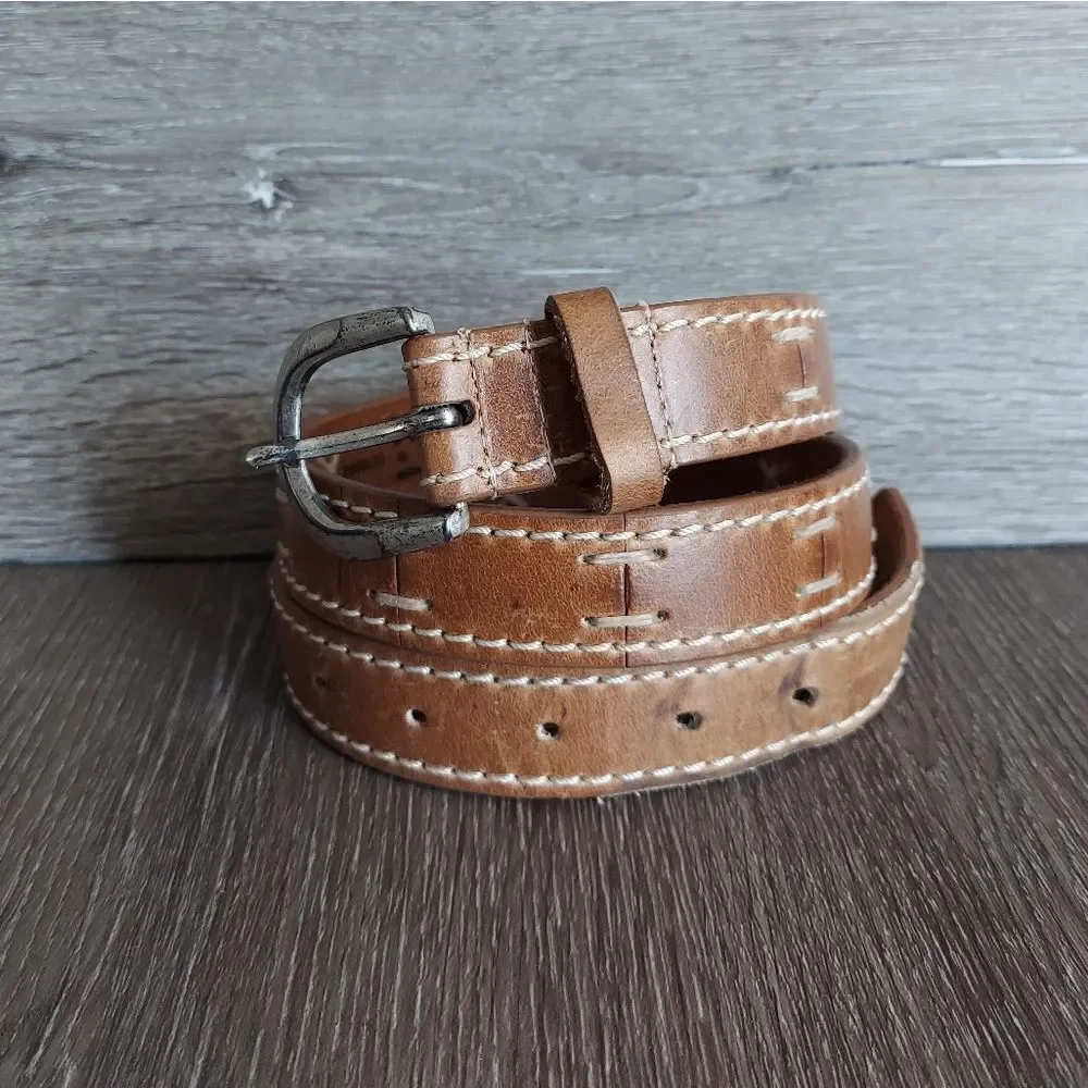Vintage Eddie Bauer Patchwork Leather Belt Large