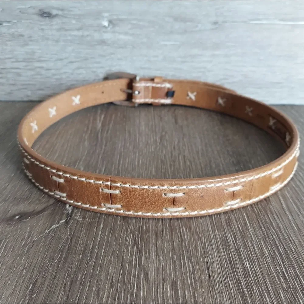 Vintage Eddie Bauer Patchwork Leather Belt Large