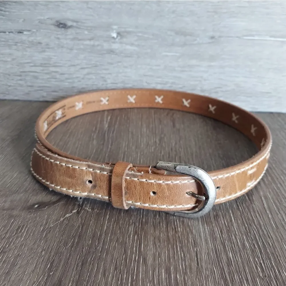 Vintage Eddie Bauer Patchwork Leather Belt Large