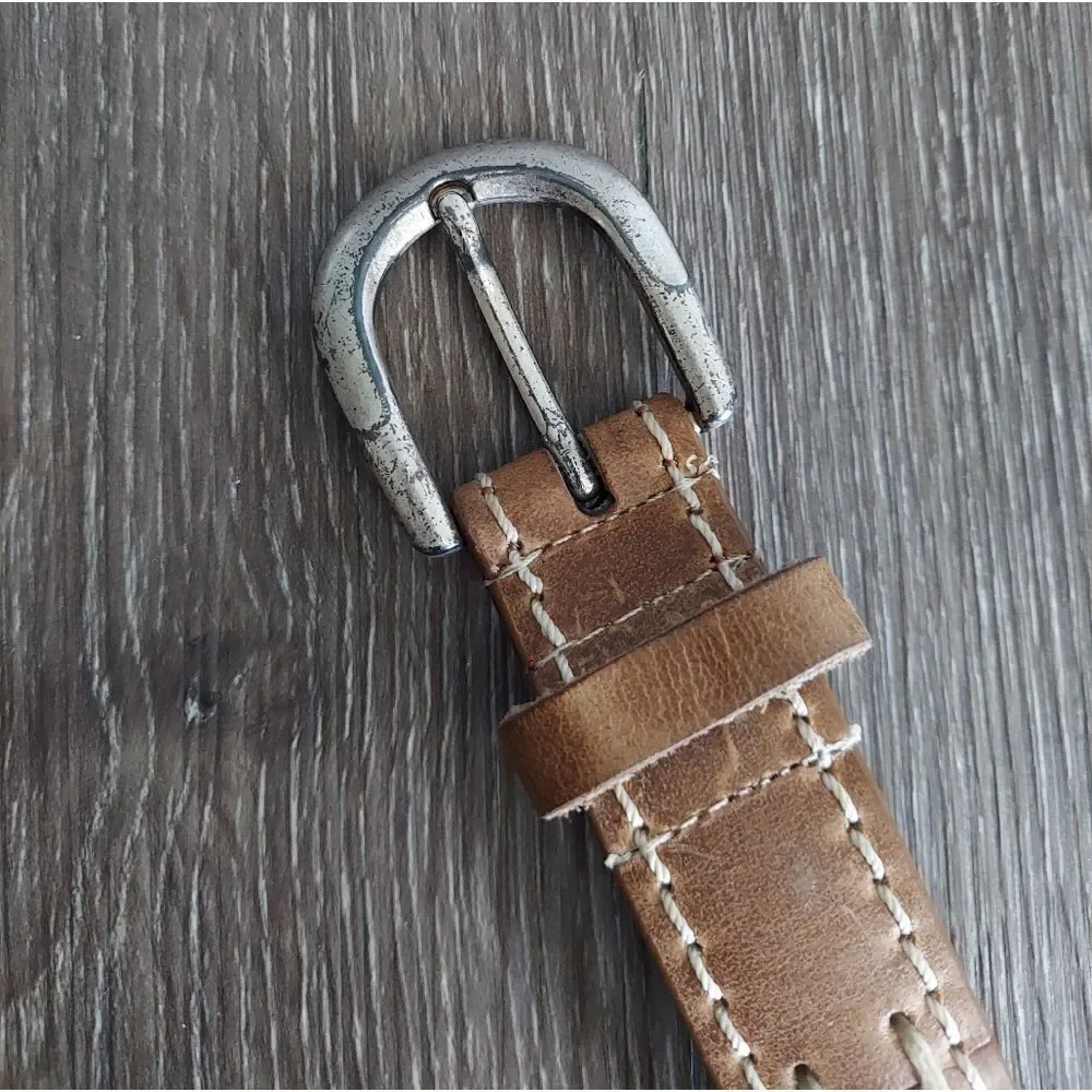 Vintage Eddie Bauer Patchwork Leather Belt Large
