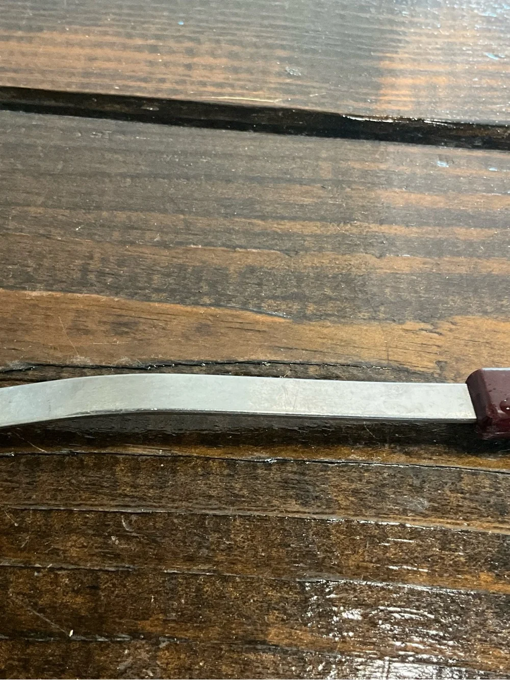 Vintage Stanhome Stainless Steel Bakelight Handle Angled Slotted Spoon MCM