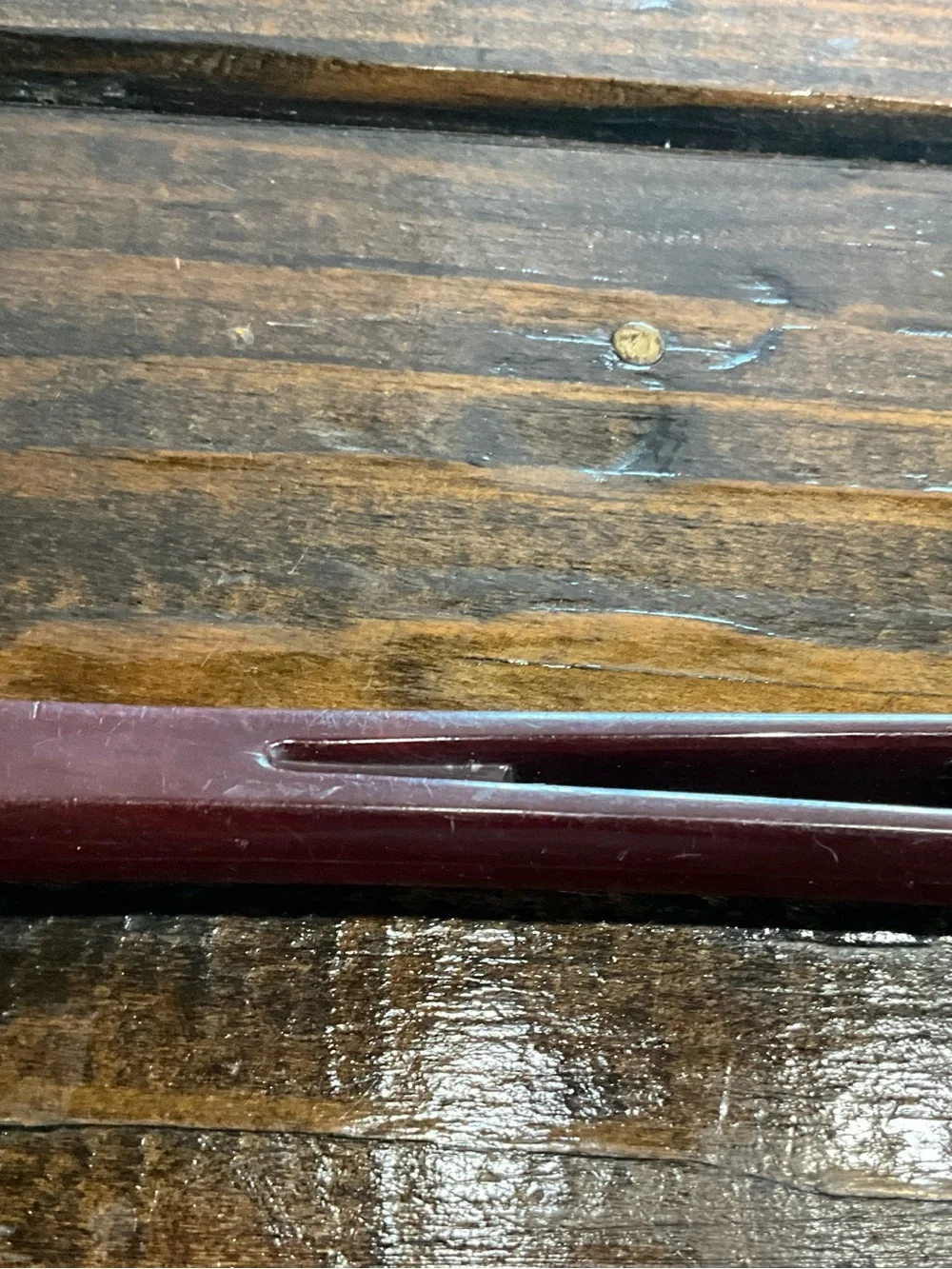 Vintage Stanhome Stainless Steel Bakelight Handle Angled Slotted Spoon MCM