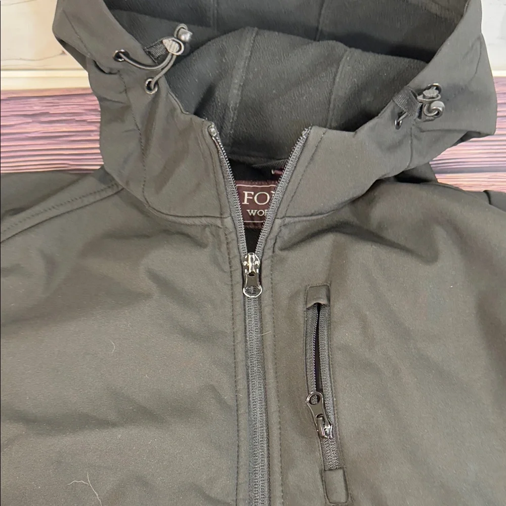 Forge Workwear‎ Kids Black RipStop Hooded Windbreaker Work Coat