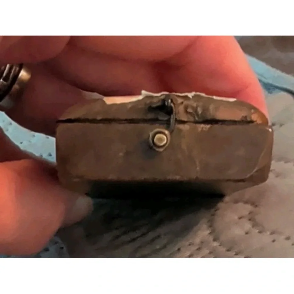 Antique  Wооden Folding  Pocket Compass Sundial Painted.Circa 1800.With Name.