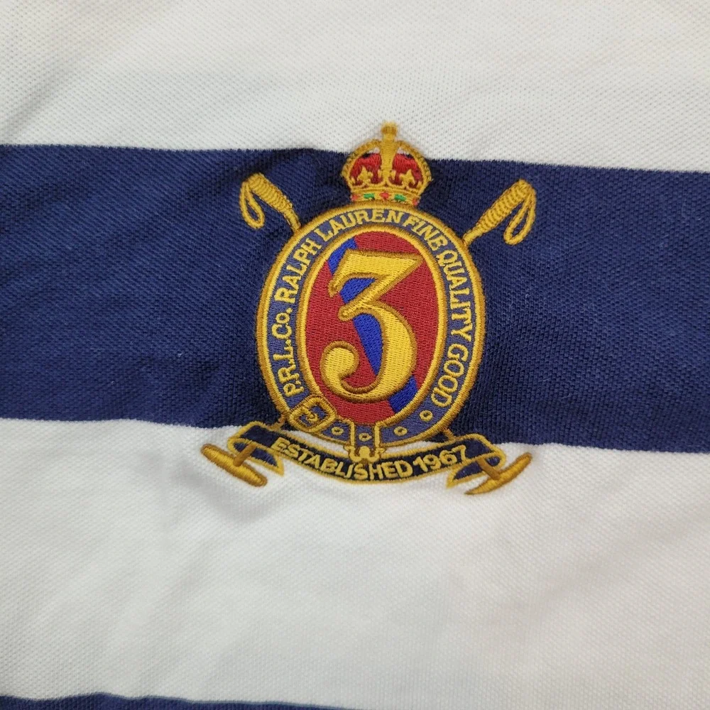 Polo Ralph Lauren Polo Shirt Mens XXL Blue White Striped Big Pony Crest Classic
