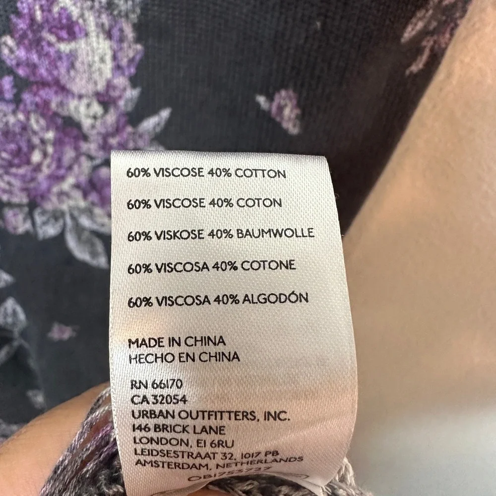 Free People Elaine Floral Knit Maxi Dress Purple Grey Size Small
