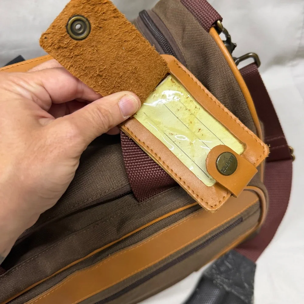 Vintage LL Bean Weekender Carry On Duffle Bag Brown Canvas Leather Travel