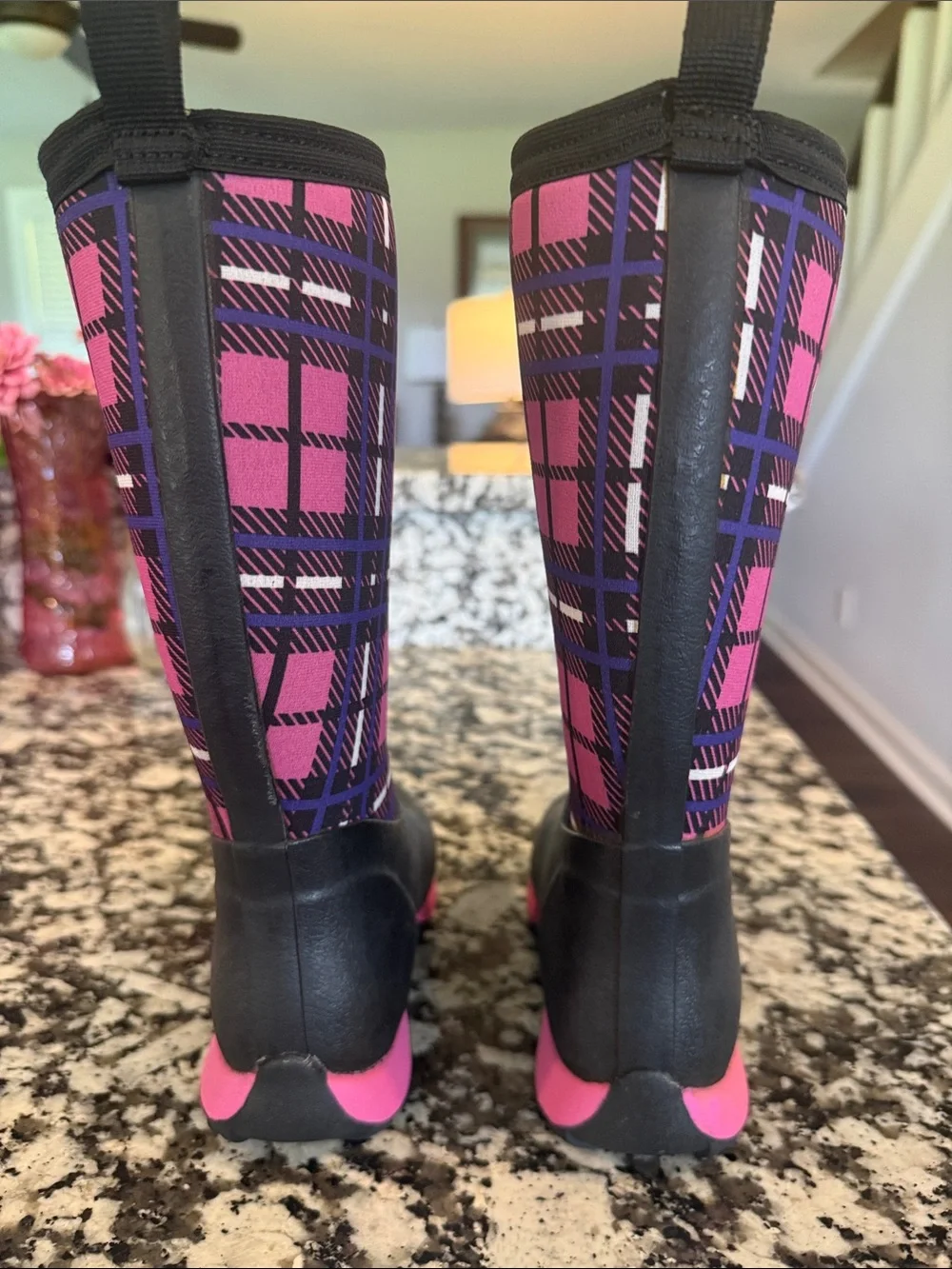 The Original Muck Boot Company Kids' Pink Plaid Rain & Snow Boots