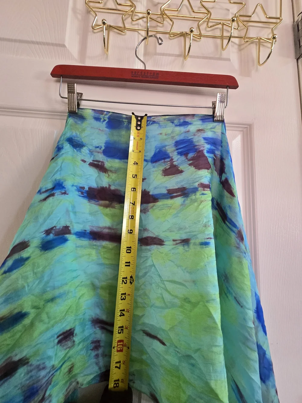 Silk Blue-Green Printed Scarf