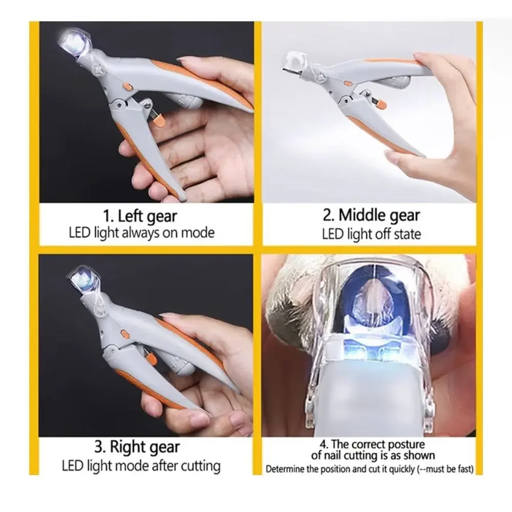 Pet Nail Clipper, 5X Magnification Pet Nail Scissor Safe with LED Light