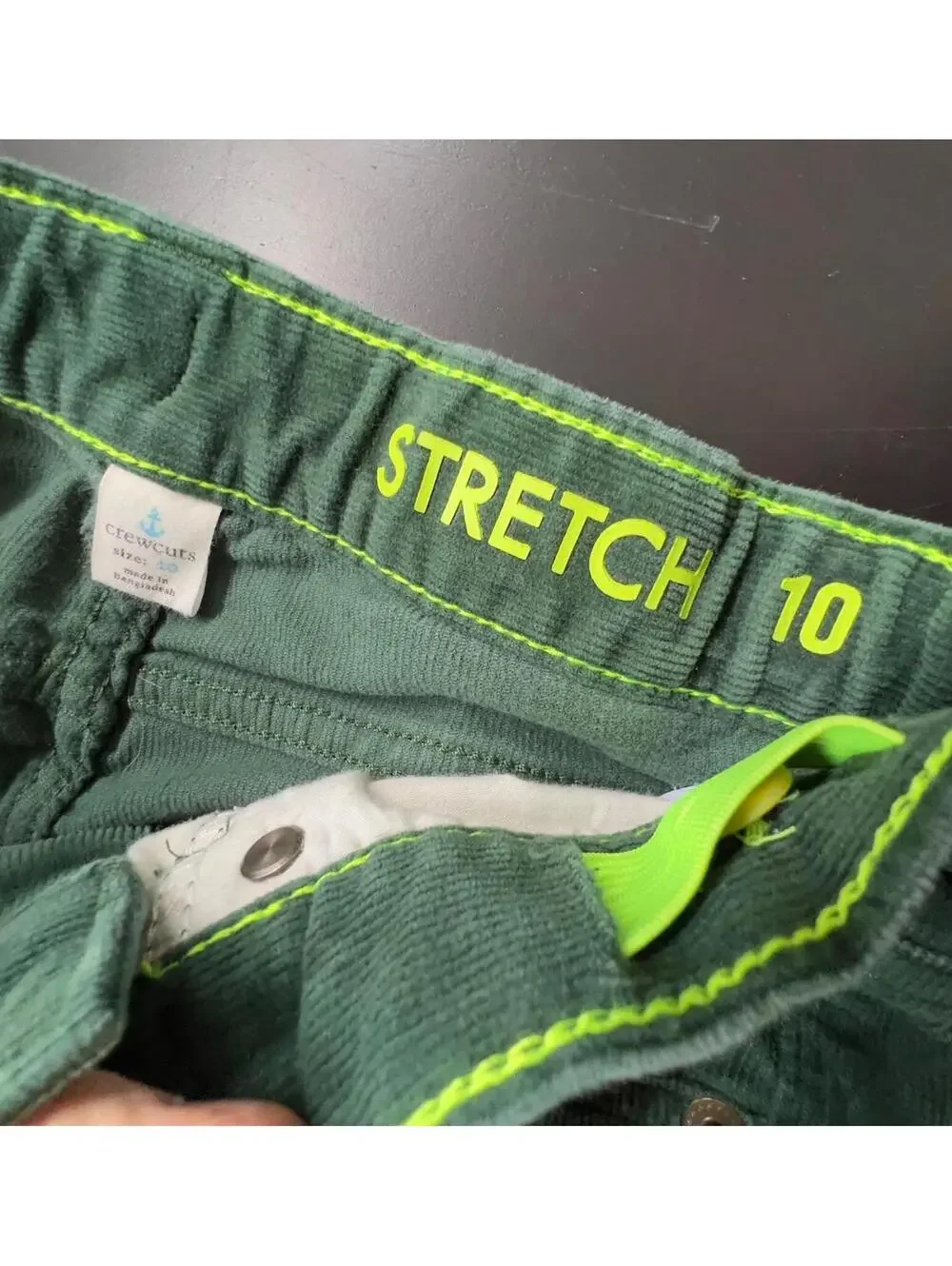 Crewcuts Olive Green Stretch‎ Corduroy Pants Size 10