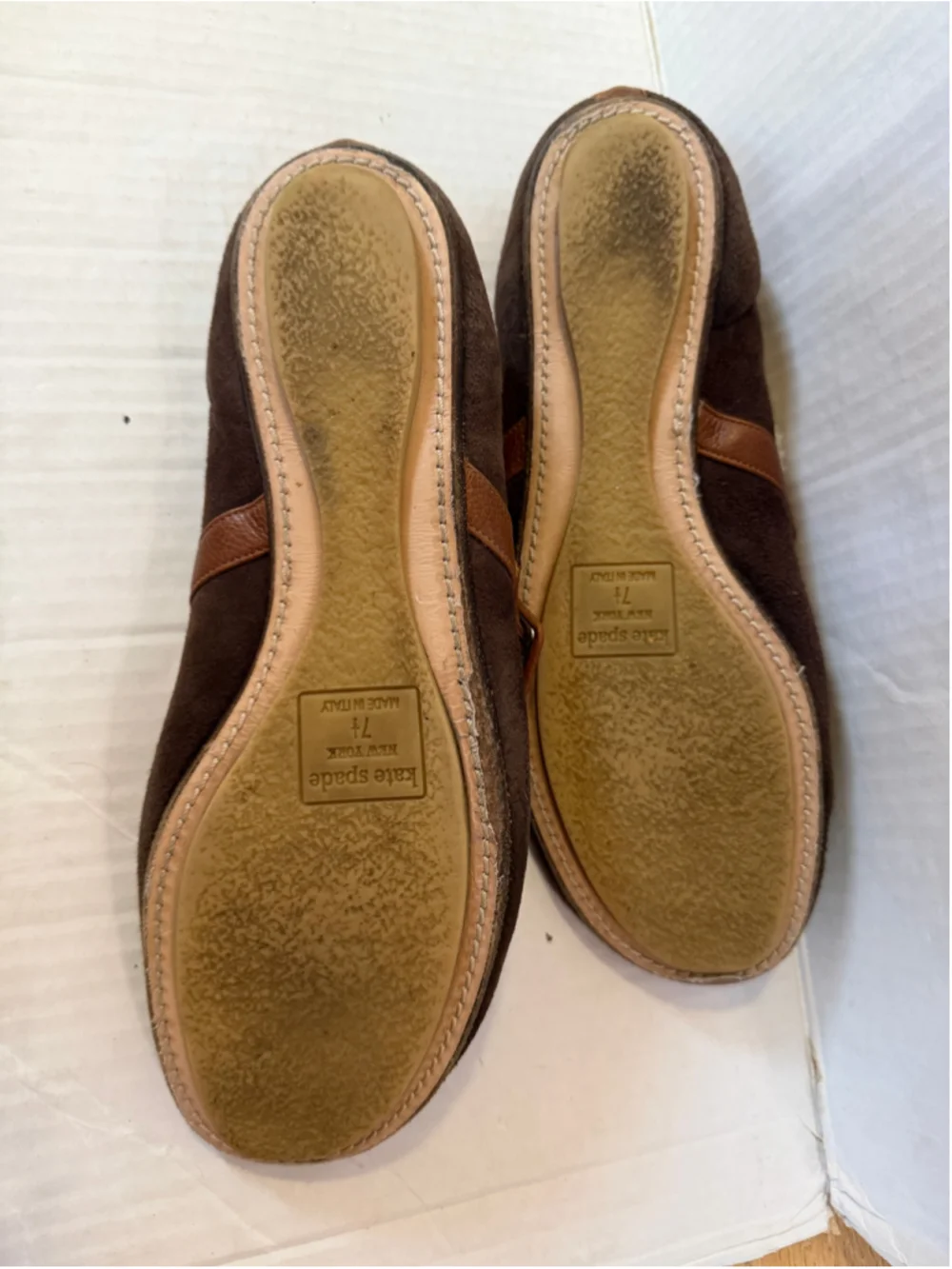 Kate Spade Brown Suede Shearling Lined Mary Jane Shoes Women’s Size 7.5 Ital