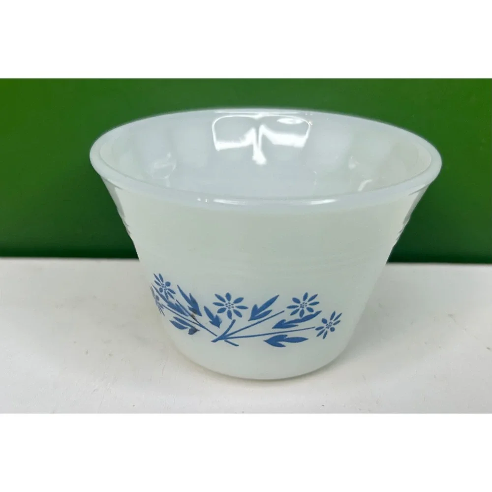 Vintage Pyrex Blue Onion Milk Glass Custard Cup Ramekin White 6oz 462 Bowl USA