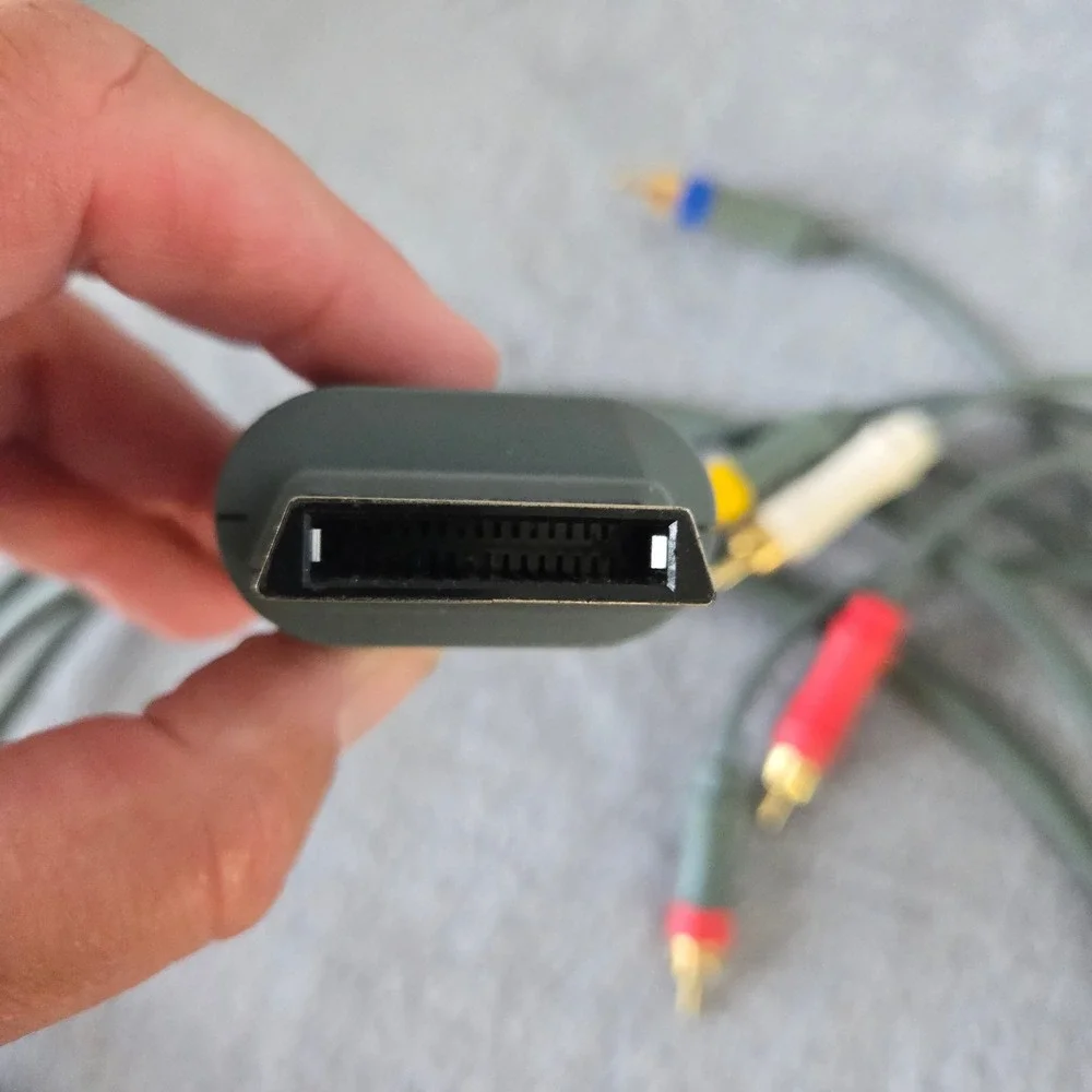 Microsoft Xbox 360 Component AV Cable Gold Plated RCA Video Lead Grey