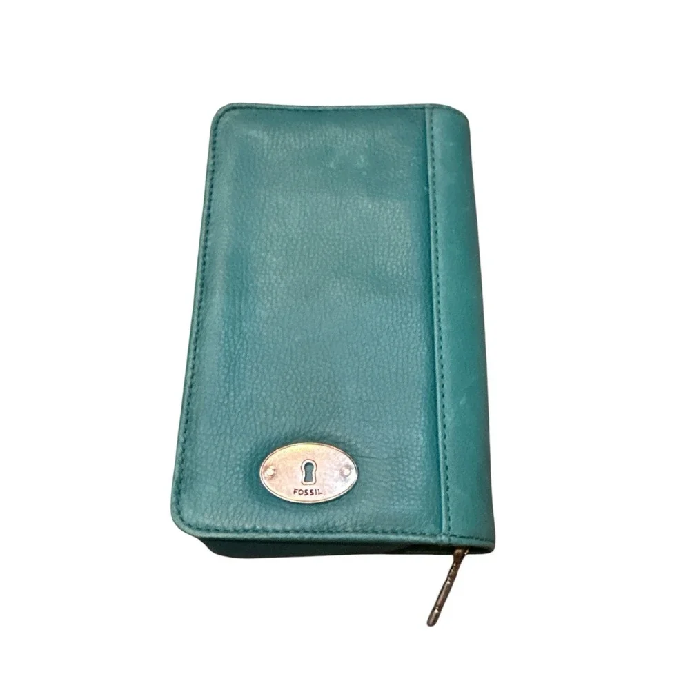 Fossil Zip‎ Around Travel Jewelry Case Teal