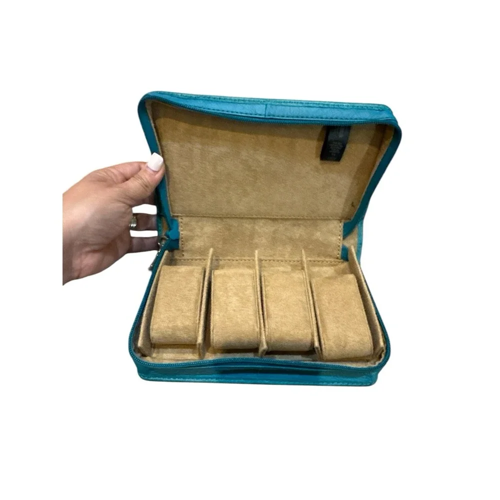 Fossil Zip‎ Around Travel Jewelry Case Teal