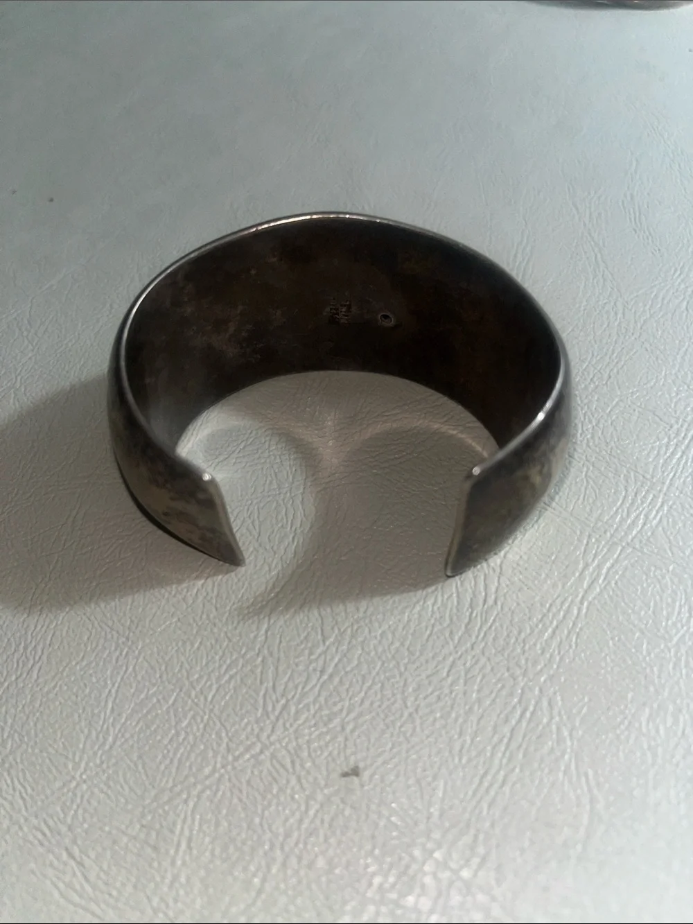 Arturo Riveras Textured Sterling Silver Cuff Bracelet
