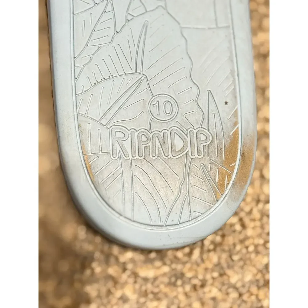 RIPNDIP Lord Nermal Light Blue Slide Sandals Men’s Size 10 Cat Flip Off