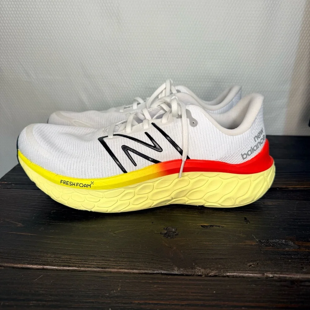 New Balance White and Yellow Athletic Shoes