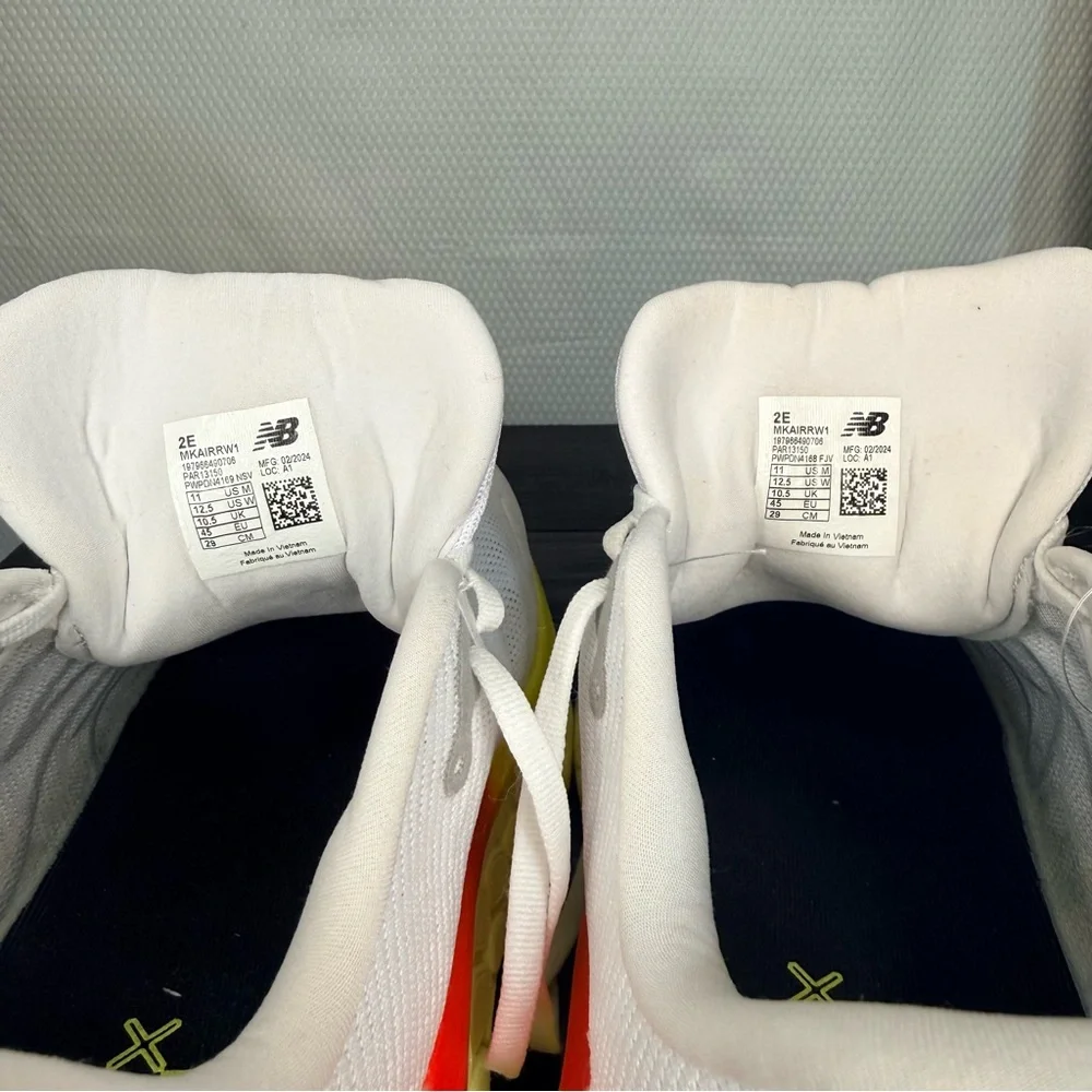 New Balance White and Yellow Athletic Shoes