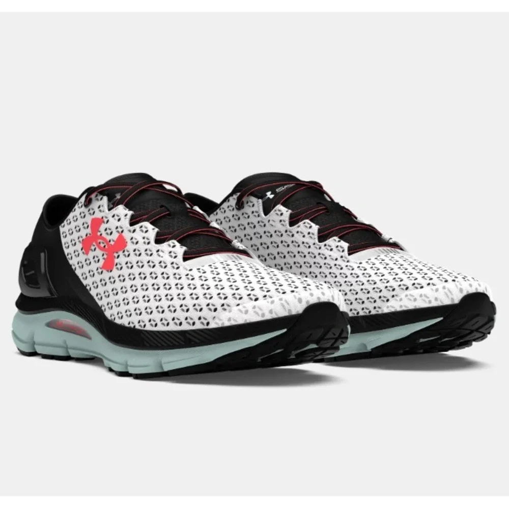 Under‎ Armour® (Men's 11 M) SpeedForm™ Gemini Running Shoes in White Enamel/Blue