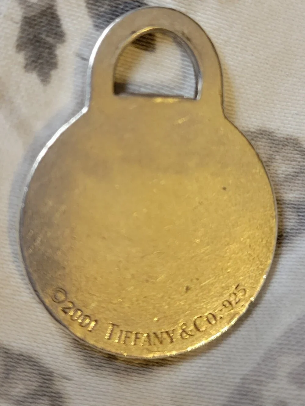 VTG 2004 TIFFANY & CO 925 Sterling Silver Screw Ball Key Ring U-shape Tag & Box!