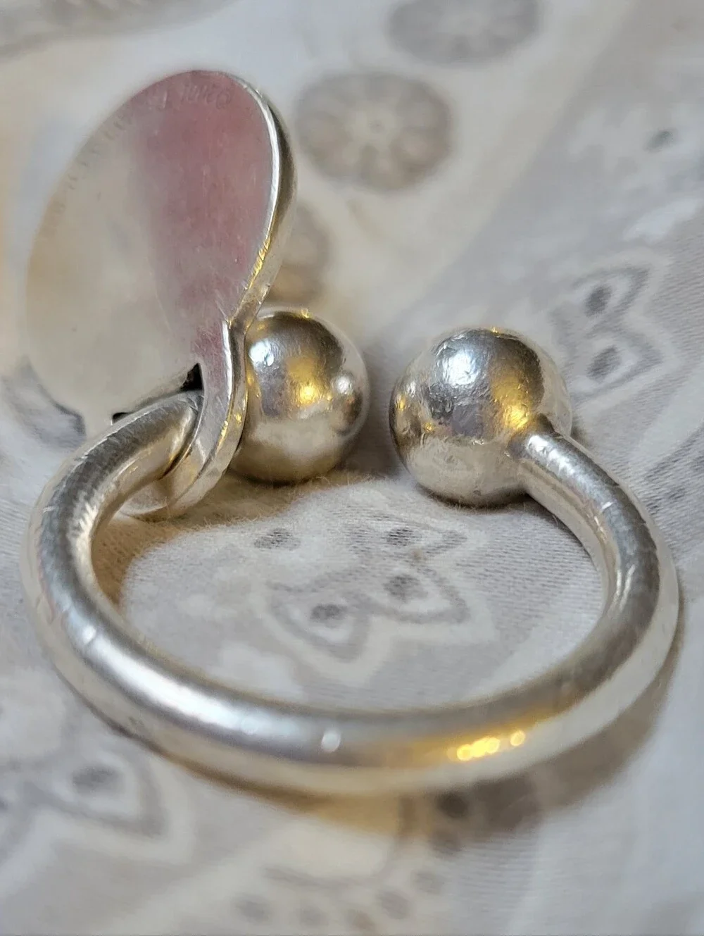 VTG 2004 TIFFANY & CO 925 Sterling Silver Screw Ball Key Ring U-shape Tag & Box!