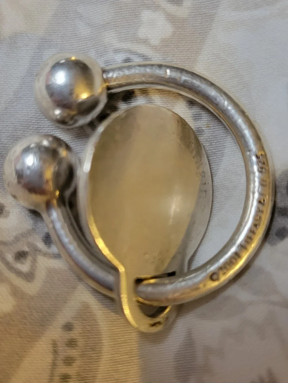 VTG 2004 TIFFANY & CO 925 Sterling Silver Screw Ball Key Ring U-shape Tag & Box!