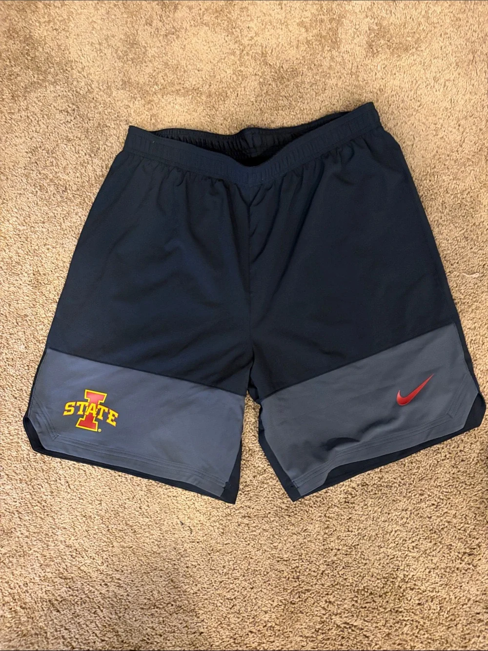 Nike Men's Iowa State Black and Gray Athletic Shorts