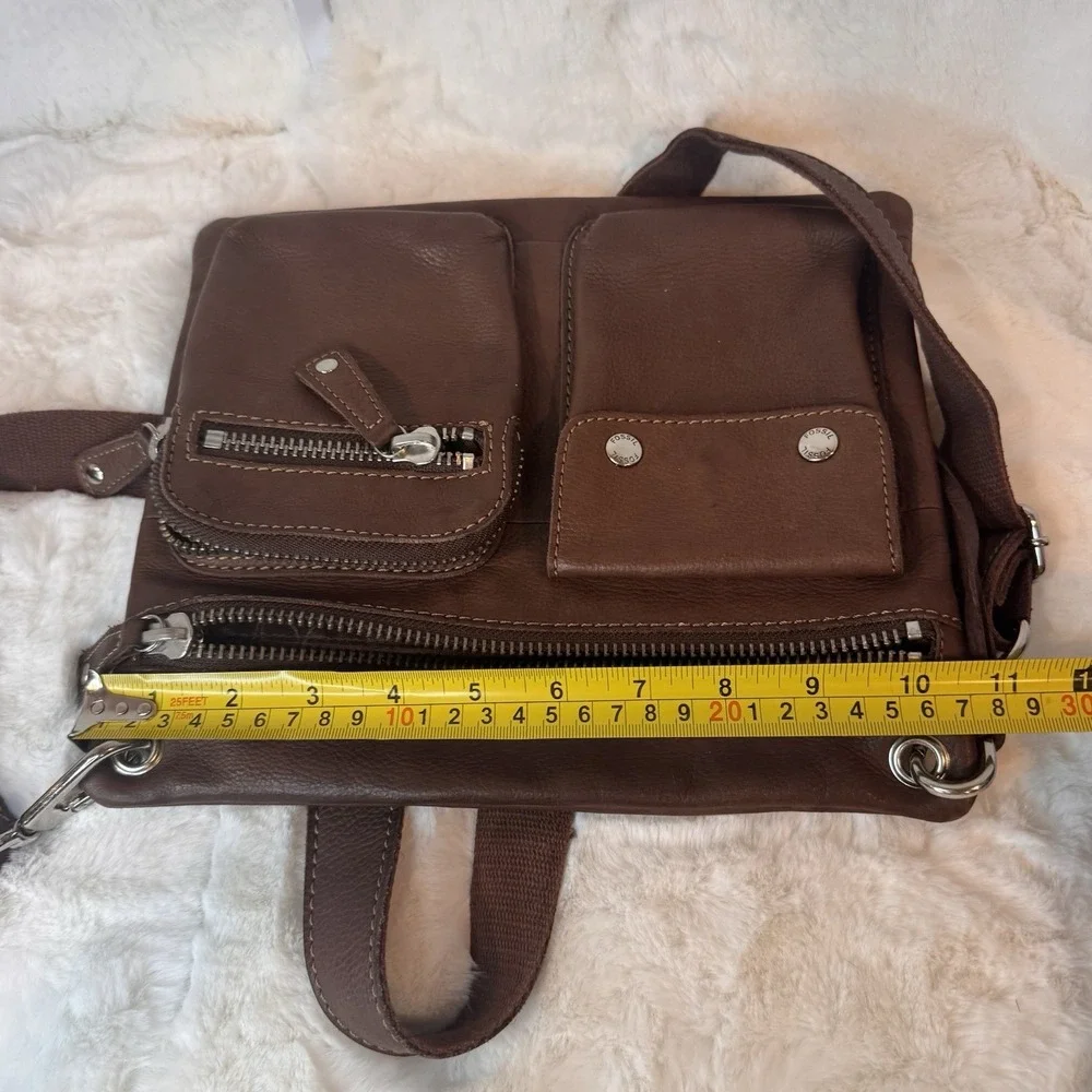 FOSSIL Sutton Shoulder Crossbody Bag Espresso Adjustable Strap 12 x 12 Key