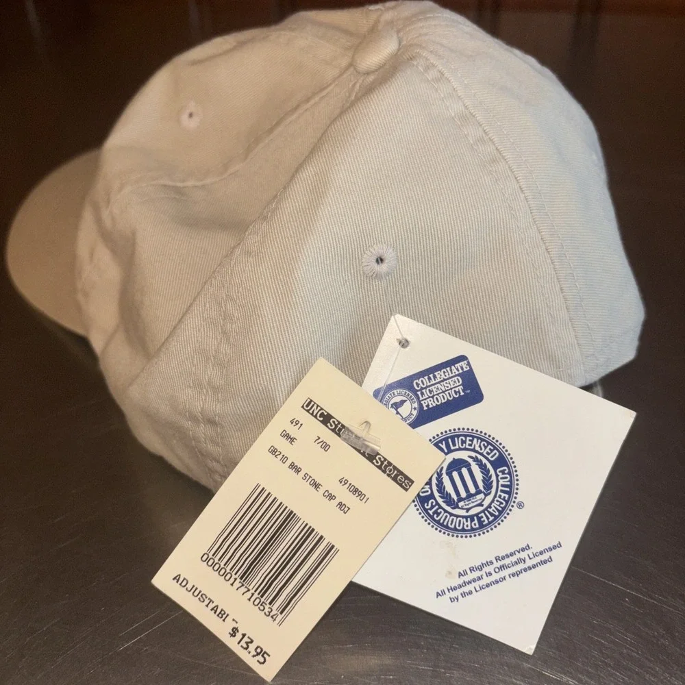 NWT‎ North Carolina Tarheels Dad Hat Cap Tan The Game Split Bar UNC 90s Vintage