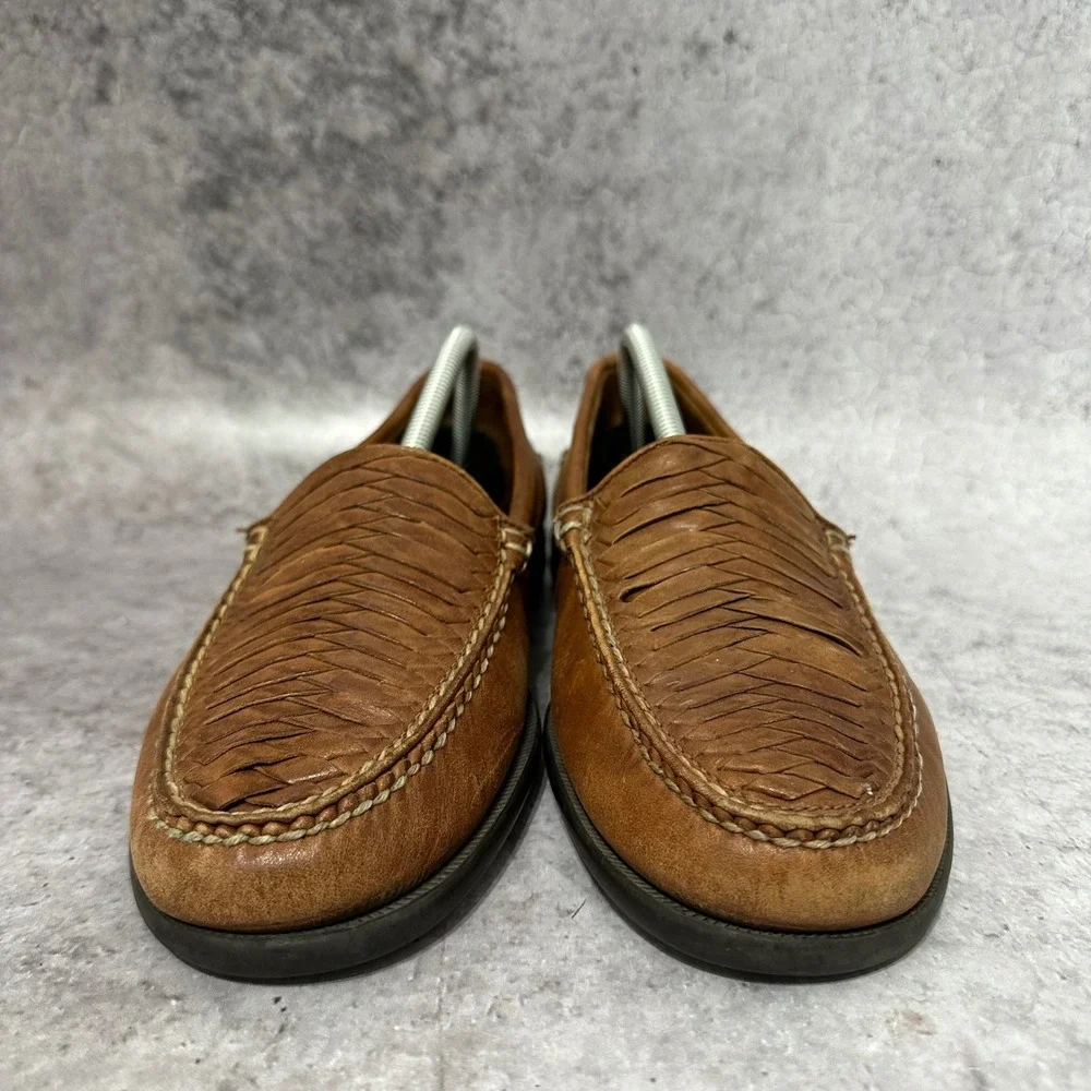 Sperry Tremont Woven Loafers Mens 10.5 Brown Leather Slip On Shoes 0717736