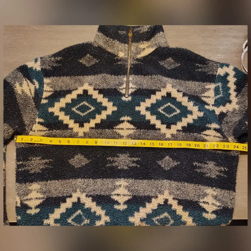 Vintage Polo Ralph Lauren Sweater Aztec Southwestern Sherpa Fleece Pullover L