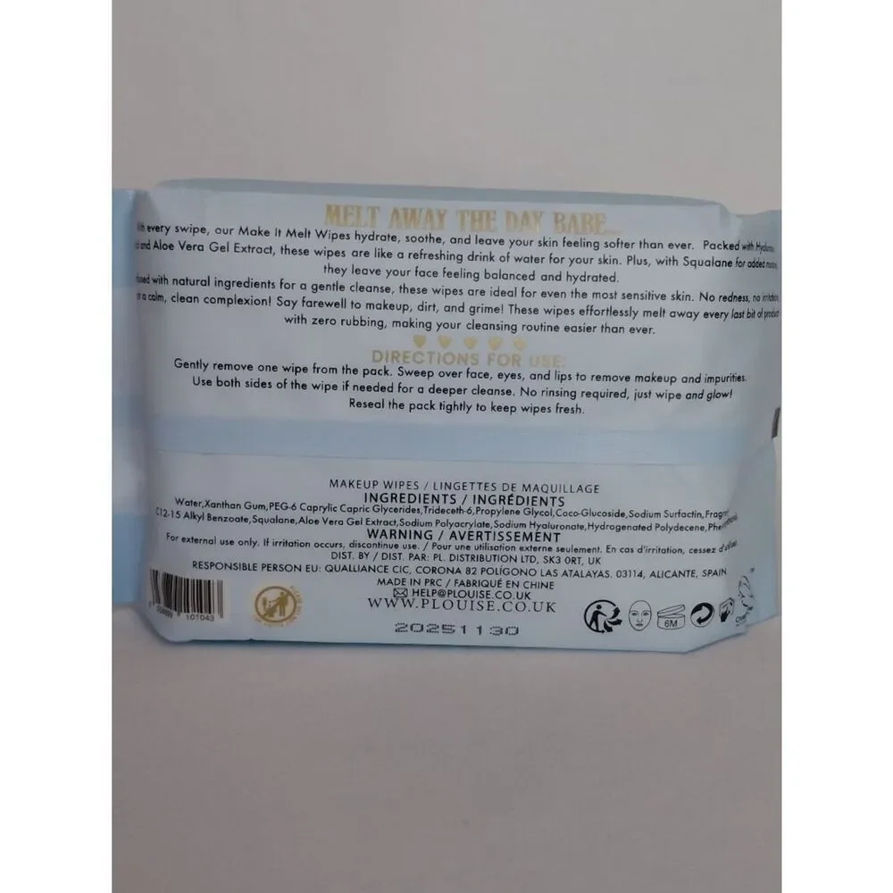 P.Louise - Make It Melt Makeup Remover Wipes - Blue Raspberry