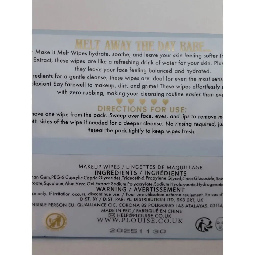 P.Louise - Make It Melt Makeup Remover Wipes - Blue Raspberry
