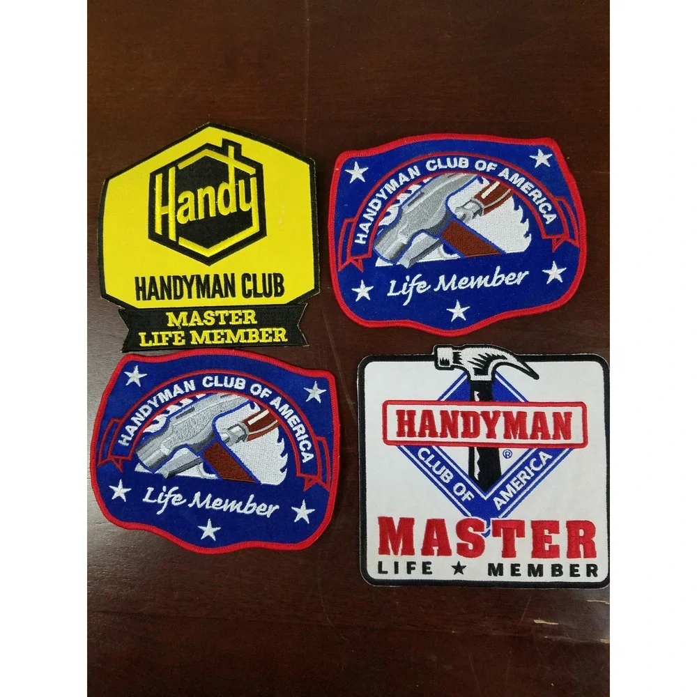Handyman Club Of America Life Member Fabric Patch Embroider‎ Vintage Set Of 4