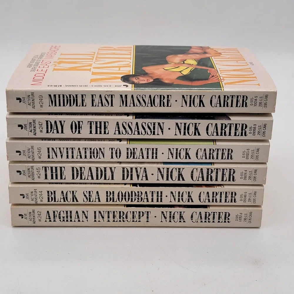 Nick Carter Killmaster Paperback Lot 6 Books #242-249 Spy Thriller Vintage Good