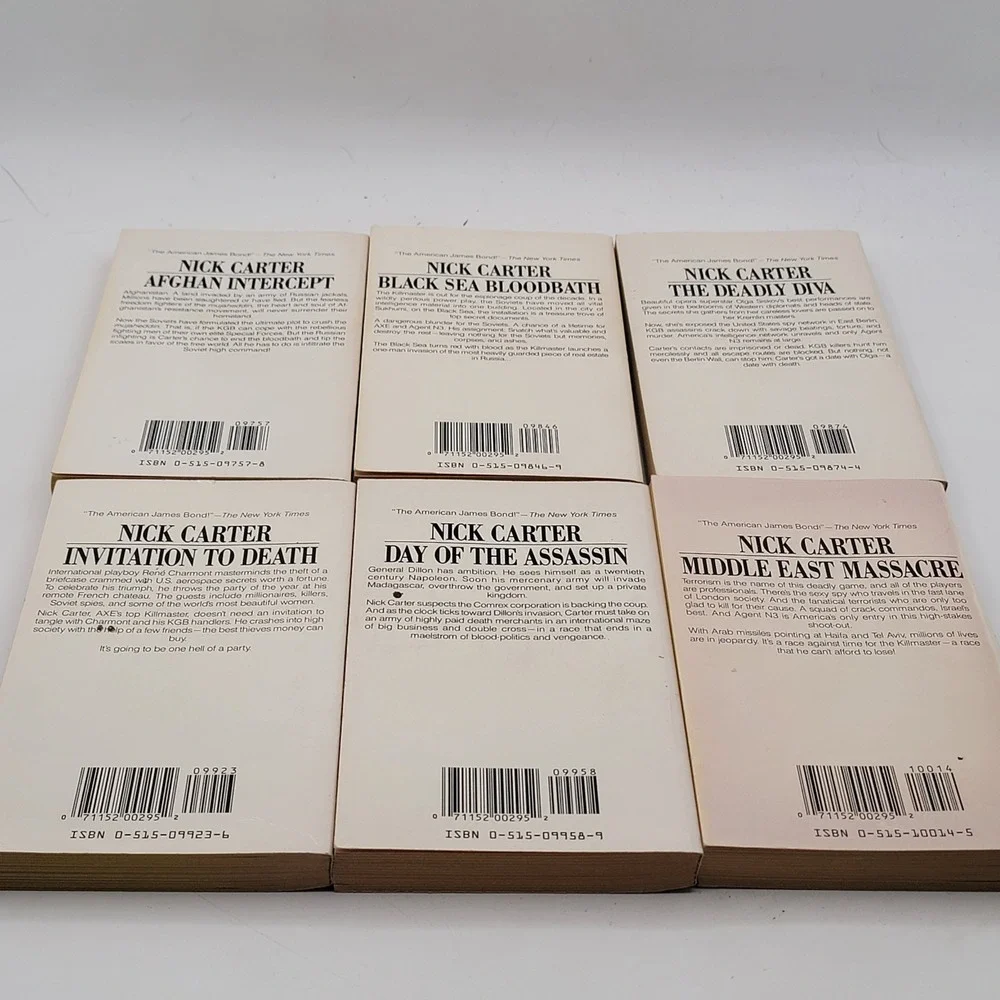 Nick Carter Killmaster Paperback Lot 6 Books #242-249 Spy Thriller Vintage Good