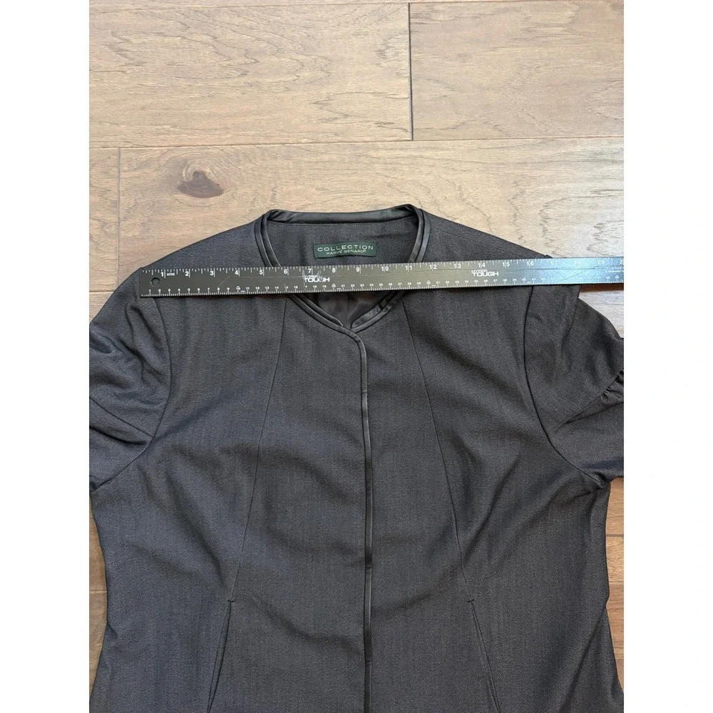 Harve Benard Collection Jacket Womens Black Solid Tailored Puff Sleeve Chic